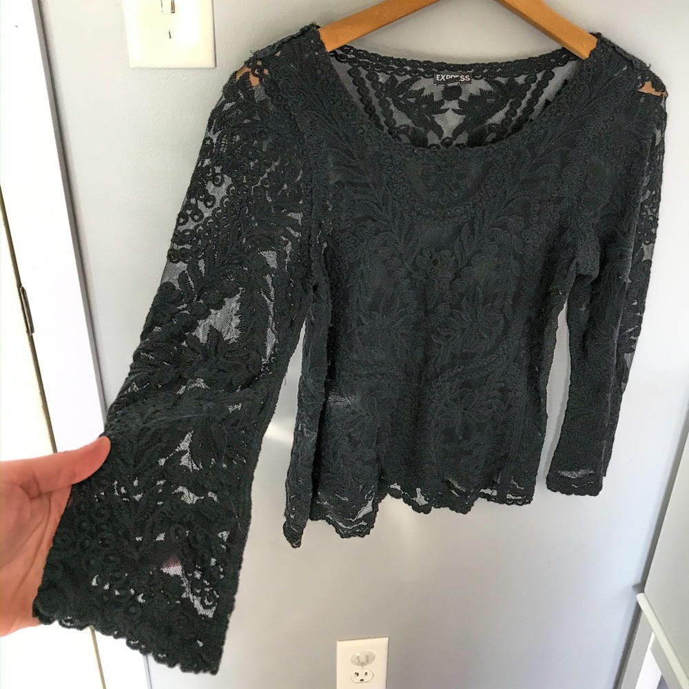 Black Lace Express Blouse Top